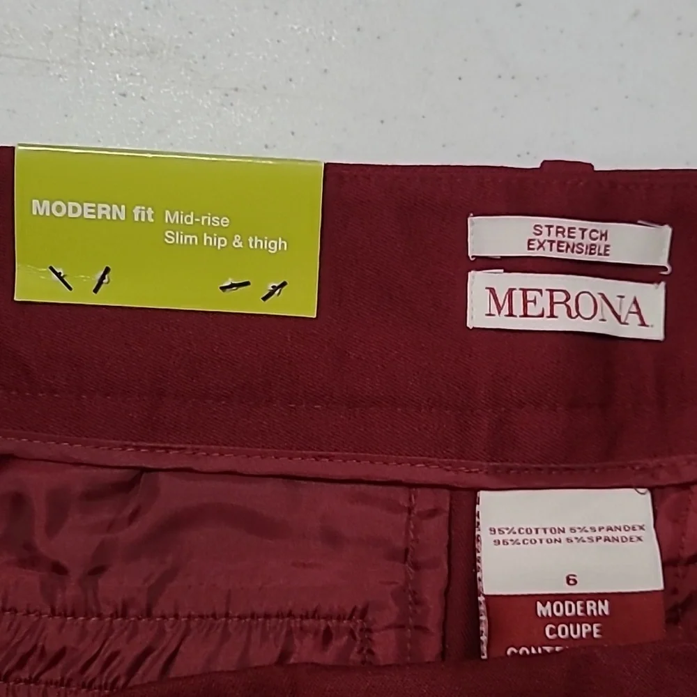 NWT Merona Berry Maroon Modern Fit Ankle Pants size 6